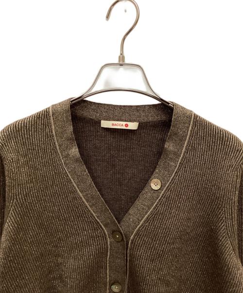 BACCA（バッカ）BACCA (バッカ) ラメウール ベーシックカーディガン ブラウン サイズ:Sの古着・服飾アイテム