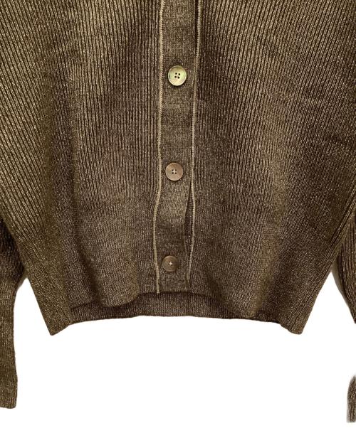 BACCA（バッカ）BACCA (バッカ) ラメウール ベーシックカーディガン ブラウン サイズ:Sの古着・服飾アイテム