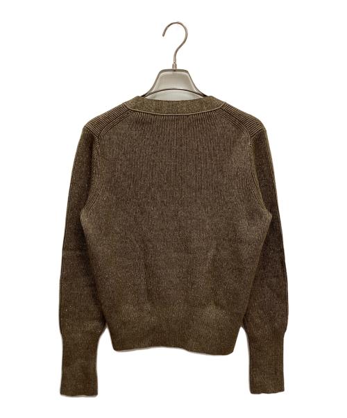 BACCA（バッカ）BACCA (バッカ) ラメウール ベーシックカーディガン ブラウン サイズ:Sの古着・服飾アイテム