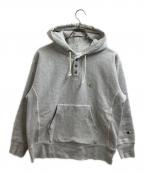 Champion REVERSE WEAVEチャンピオン リバース ウィーブ）の古着「ヘンリーネックパーカー　/　C8-A134　/　青単色タグ復刻」｜グレー