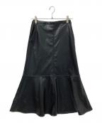 MICA&DEALマイカアンドディール）の古着「フェイクレザーフレアスカート」｜ブラック