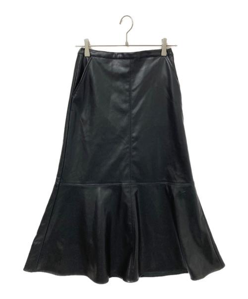 MICA&DEAL（マイカアンドディール）MICA&DEAL (マイカアンドディール) フェイクレザーフレアスカート ブラック サイズ:36の古着・服飾アイテム