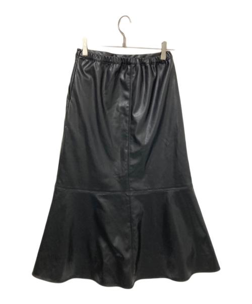 MICA&DEAL（マイカアンドディール）MICA&DEAL (マイカアンドディール) フェイクレザーフレアスカート ブラック サイズ:36の古着・服飾アイテム