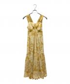 HER LIP TOハーリップトゥ）の古着「Mallorca Back Ribbon Floral Dress」｜イエロー