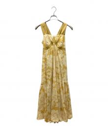 HER LIP TO（ハーリップトゥ）の古着「Mallorca Back Ribbon Floral Dress」｜イエロー