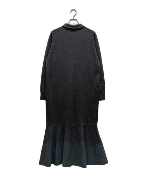 UNITED ARROWS（ユナイテッドアローズ）UNITED ARROWS (ユナイテッドアローズ) ニットペプラムロングワンピース グレー サイズ:38の古着・服飾アイテム