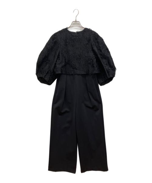 martinique（マルティニーク）martinique (マルティニーク) ジャガードコンビオールインワン ブラック サイズ:FREEの古着・服飾アイテム