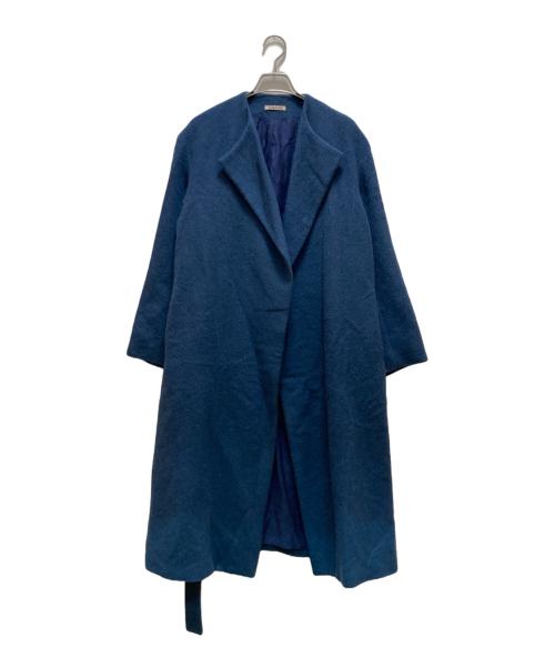 AURALEE（オーラリー）AURALEE (オーラリー) ベビーアルパカノーカラーコート ネイビーの古着・服飾アイテム