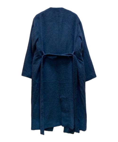 AURALEE（オーラリー）AURALEE (オーラリー) ベビーアルパカノーカラーコート ネイビーの古着・服飾アイテム