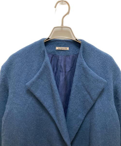 AURALEE（オーラリー）AURALEE (オーラリー) ベビーアルパカノーカラーコート ネイビーの古着・服飾アイテム