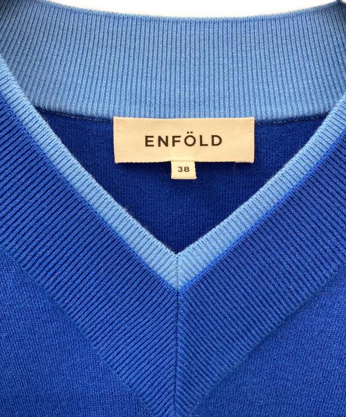 ENFOLD（エンフォルド）ENFOLD (エンフォルド) FAKE-LAYERED PULLOVER ブルー サイズ:38の古着・服飾アイテム