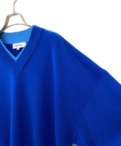 ENFOLD（エンフォルド）ENFOLD (エンフォルド) FAKE-LAYERED PULLOVER ブルー サイズ:38の古着・服飾アイテム