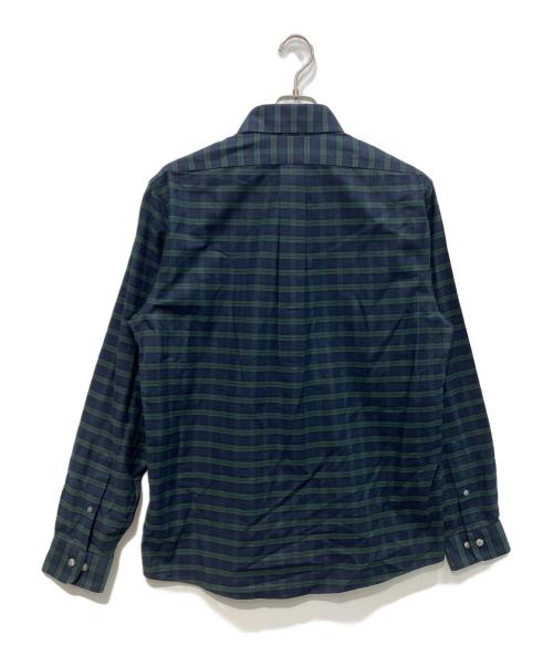 BROOKS BROTHERS（ブルックスブラザーズ）BROOKS BROTHERS (ブルックスブラザーズ) ストレッチオックスフォード GFロゴ タータンチェック スポーツシャツ ネイビー サイズ:Mの古着・服飾アイテム