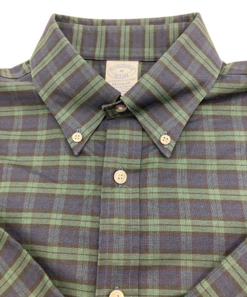 BROOKS BROTHERS（ブルックスブラザーズ）BROOKS BROTHERS (ブルックスブラザーズ) ストレッチオックスフォード GFロゴ タータンチェック スポーツシャツ ネイビー サイズ:Mの古着・服飾アイテム