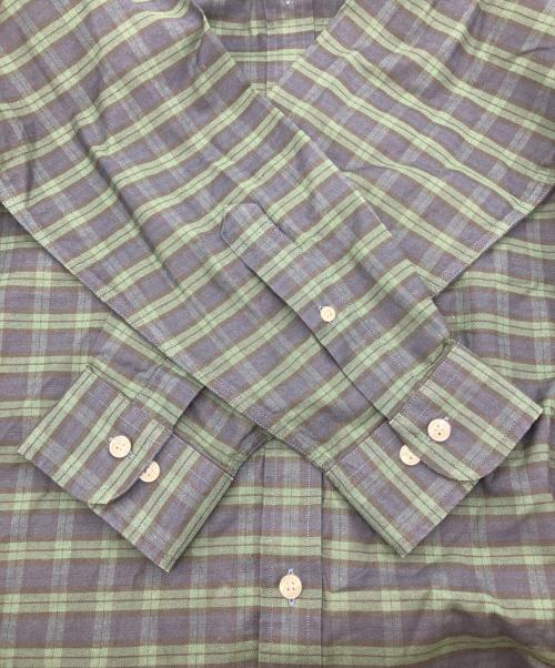 BROOKS BROTHERS（ブルックスブラザーズ）BROOKS BROTHERS (ブルックスブラザーズ) ストレッチオックスフォード GFロゴ タータンチェック スポーツシャツ ネイビー サイズ:Mの古着・服飾アイテム