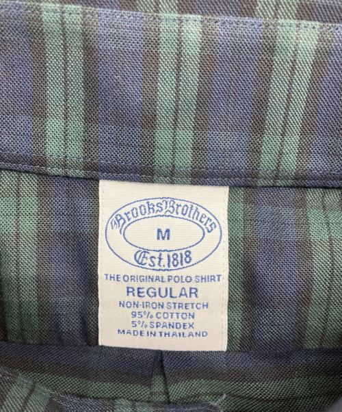 BROOKS BROTHERS（ブルックスブラザーズ）BROOKS BROTHERS (ブルックスブラザーズ) ストレッチオックスフォード GFロゴ タータンチェック スポーツシャツ ネイビー サイズ:Mの古着・服飾アイテム