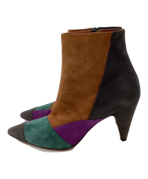 PELLICO（ペリーコ）PELLICO　 (ペリーコ) スエードショートブーツ / クレイジーパターン / マルチカラー マルチカラー サイズ:38の古着・服飾アイテム