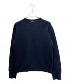 COMOLIコモリ）の古着「Lambswool Crew Neck Knit ラムズウール クルーネックニット/U03-06004」｜ネイビー
