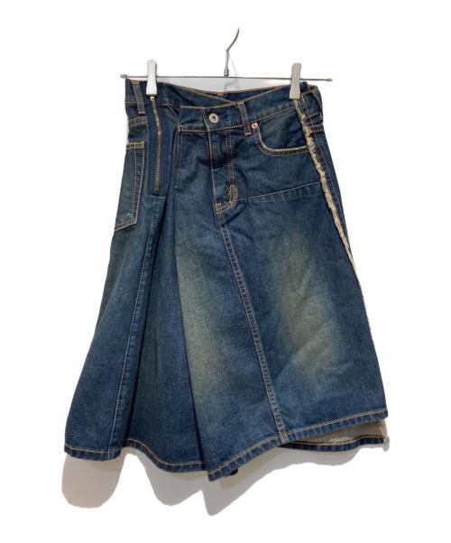 JUNYA WATANABE COMME des GARCONS（(ジュンヤワタナベ コムデギャルソン）JUNYA WATANABE COMME des GARCONS ((ジュンヤワタナベ コムデギャルソン) 再構築デニムスカート インディゴ サイズ:Sの古着・服飾アイテム