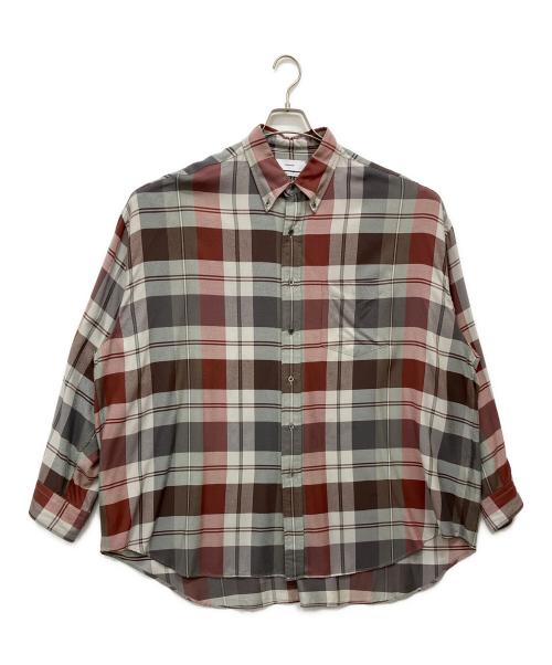 Graphpaper（グラフペーパー）Graphpaper (グラフペーパー) Viscose check oversized b.d. shirt レッド サイズ:Fの古着・服飾アイテム