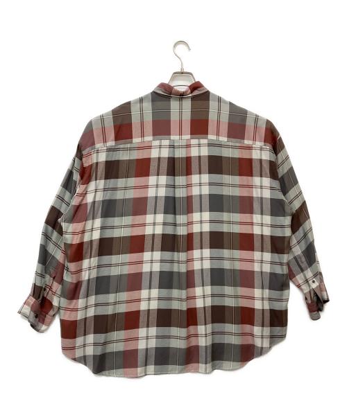Graphpaper（グラフペーパー）Graphpaper (グラフペーパー) Viscose check oversized b.d. shirt レッド サイズ:Fの古着・服飾アイテム