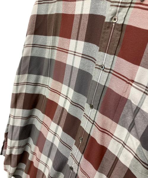 Graphpaper（グラフペーパー）Graphpaper (グラフペーパー) Viscose check oversized b.d. shirt レッド サイズ:Fの古着・服飾アイテム