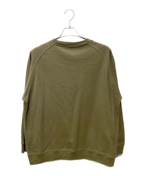 COMOLI（コモリ）COMOLI (コモリ) インレイ起毛 長袖クルー オリーブ サイズ:SIZE3の古着・服飾アイテム