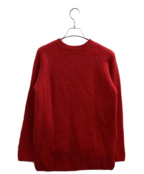 BATONER（バトナ―）BATONER (バトナ―) CASHMERE FOX FLARE SLEEVE CREW NECK / カシミア フォックス フレアスリーブ クルーネックニット レッド サイズ:1の古着・服飾アイテム