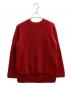 BATONER（バトナ―）の古着「CASHMERE FOX FLARE SLEEVE CREW NECK / カシミア フォックス フレアスリーブ クルーネックニット」｜レッド