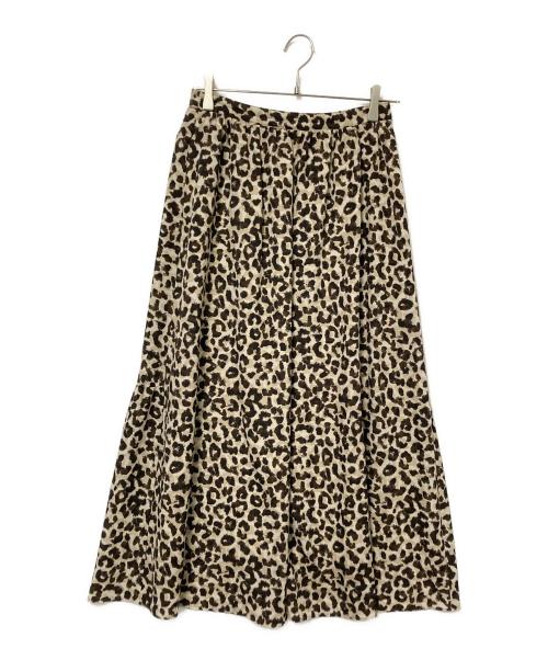 BALLSEY（ボールジィ）BALLSEY (ボールジィ) レオパードプリント ギャザーロングスカート ベージュ サイズ:36の古着・服飾アイテム