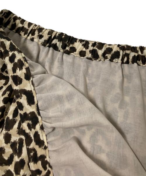 BALLSEY（ボールジィ）BALLSEY (ボールジィ) レオパードプリント ギャザーロングスカート ベージュ サイズ:36の古着・服飾アイテム