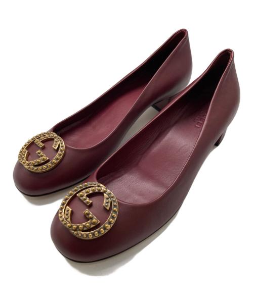 GUCCI（グッチ）GUCCI (グッチ) ヒールパンプス バーガンディー サイズ:38の古着・服飾アイテム