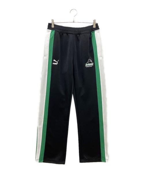 X-LARGE（エクストララージ）X-LARGE (エクストララージ) PUMA (プーマ) トラックパンツ ブラック×グリーン サイズ:L 未使用品の古着・服飾アイテム