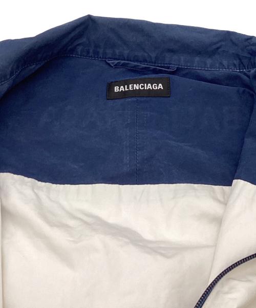 BALENCIAGA（バレンシアガ）BALENCIAGA (バレンシアガ) TRACKSUIT POPLIN SHIRT JACKET　571434 ネイビー×ホワイト サイズ:44の古着・服飾アイテム