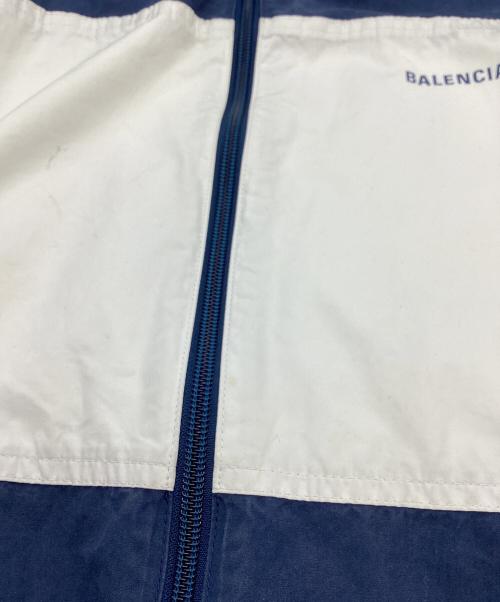 BALENCIAGA（バレンシアガ）BALENCIAGA (バレンシアガ) TRACKSUIT POPLIN SHIRT JACKET　571434 ネイビー×ホワイト サイズ:44の古着・服飾アイテム