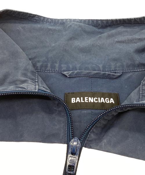 BALENCIAGA（バレンシアガ）BALENCIAGA (バレンシアガ) TRACKSUIT POPLIN SHIRT JACKET　571434 ネイビー×ホワイト サイズ:44の古着・服飾アイテム