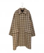 AURALEEオーラリー）の古着「DOUBLE FACE CHECK SOUTIEN COLLAR COAT」｜ベージュ