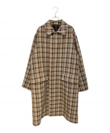 AURALEE（オーラリー）の古着「DOUBLE FACE CHECK SOUTIEN COLLAR COAT」｜ベージュ
