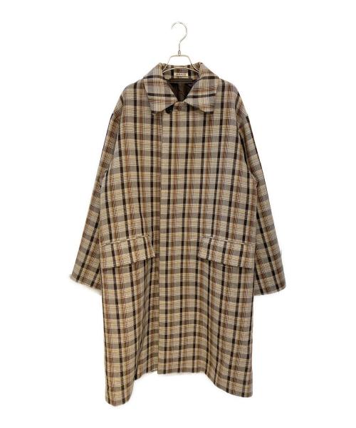 AURALEE（オーラリー）AURALEE (オーラリー) DOUBLE FACE CHECK SOUTIEN COLLAR COAT ベージュ サイズ:５の古着・服飾アイテム