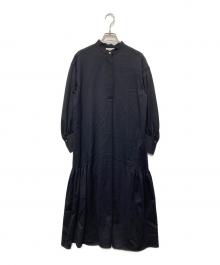 1er Arrondissement（プルミエ アロンディスモン）の古着「ウールサテンシャツワンピース」｜ネイビー