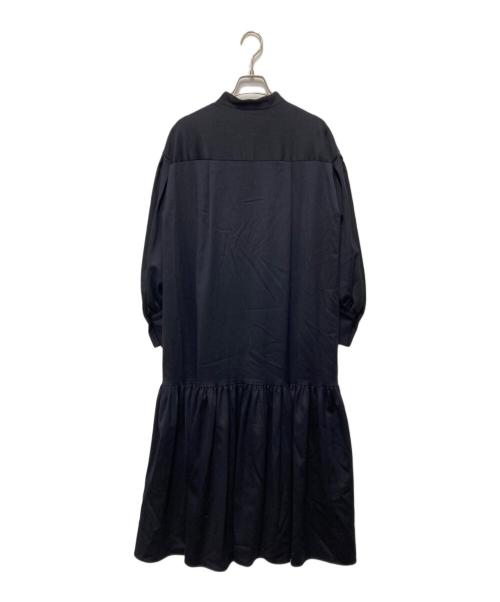 1er Arrondissement（プルミエ アロンディスモン）1er Arrondissement (プルミエ アロンディスモン) ウールサテンシャツワンピース ネイビー サイズ:36の古着・服飾アイテム