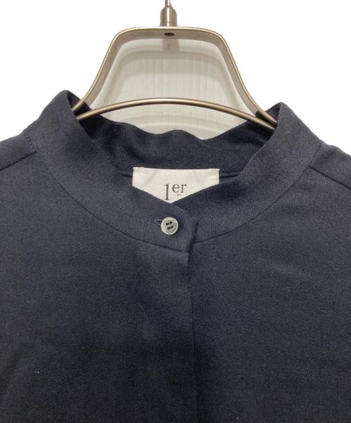 1er Arrondissement（プルミエ アロンディスモン）1er Arrondissement (プルミエ アロンディスモン) ウールサテンシャツワンピース ネイビー サイズ:36の古着・服飾アイテム