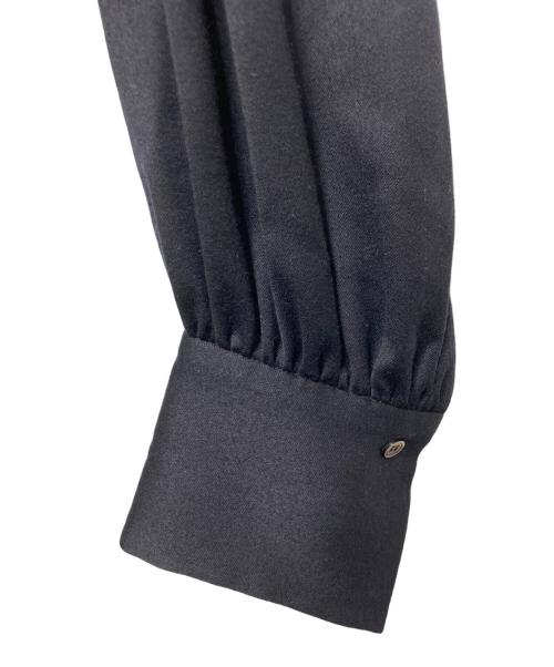 1er Arrondissement（プルミエ アロンディスモン）1er Arrondissement (プルミエ アロンディスモン) ウールサテンシャツワンピース ネイビー サイズ:36の古着・服飾アイテム