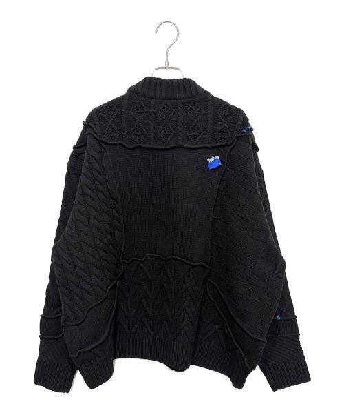 ZARA（ザラ）ZARA (ザラ) ADER error (アーダーエラー) パッチワークニットセーター ブラック サイズ:S-Mの古着・服飾アイテム