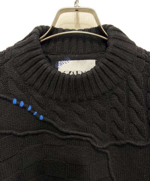 ZARA（ザラ）ZARA (ザラ) ADER error (アーダーエラー) パッチワークニットセーター ブラック サイズ:S-Mの古着・服飾アイテム