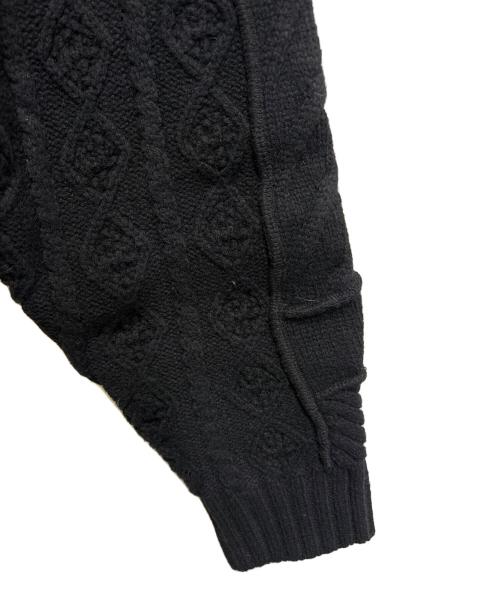 ZARA（ザラ）ZARA (ザラ) ADER error (アーダーエラー) パッチワークニットセーター ブラック サイズ:S-Mの古着・服飾アイテム