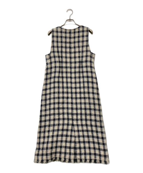 LOUNIE（ルーニー）LOUNIE (ルーニー) チェックツイード ジャンパースカート グレー×アイボリー サイズ:size36の古着・服飾アイテム