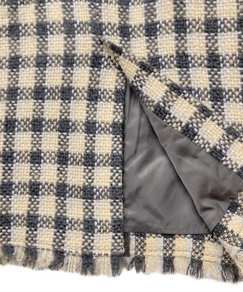 LOUNIE（ルーニー）LOUNIE (ルーニー) チェックツイード ジャンパースカート グレー×アイボリー サイズ:size36の古着・服飾アイテム