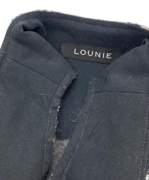 LOUNIE（ルーニー）LOUNIE (ルーニー) チェックツイード ジャンパースカート グレー×アイボリー サイズ:size36の古着・服飾アイテム