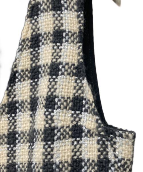 LOUNIE（ルーニー）LOUNIE (ルーニー) チェックツイード ジャンパースカート グレー×アイボリー サイズ:size36の古着・服飾アイテム